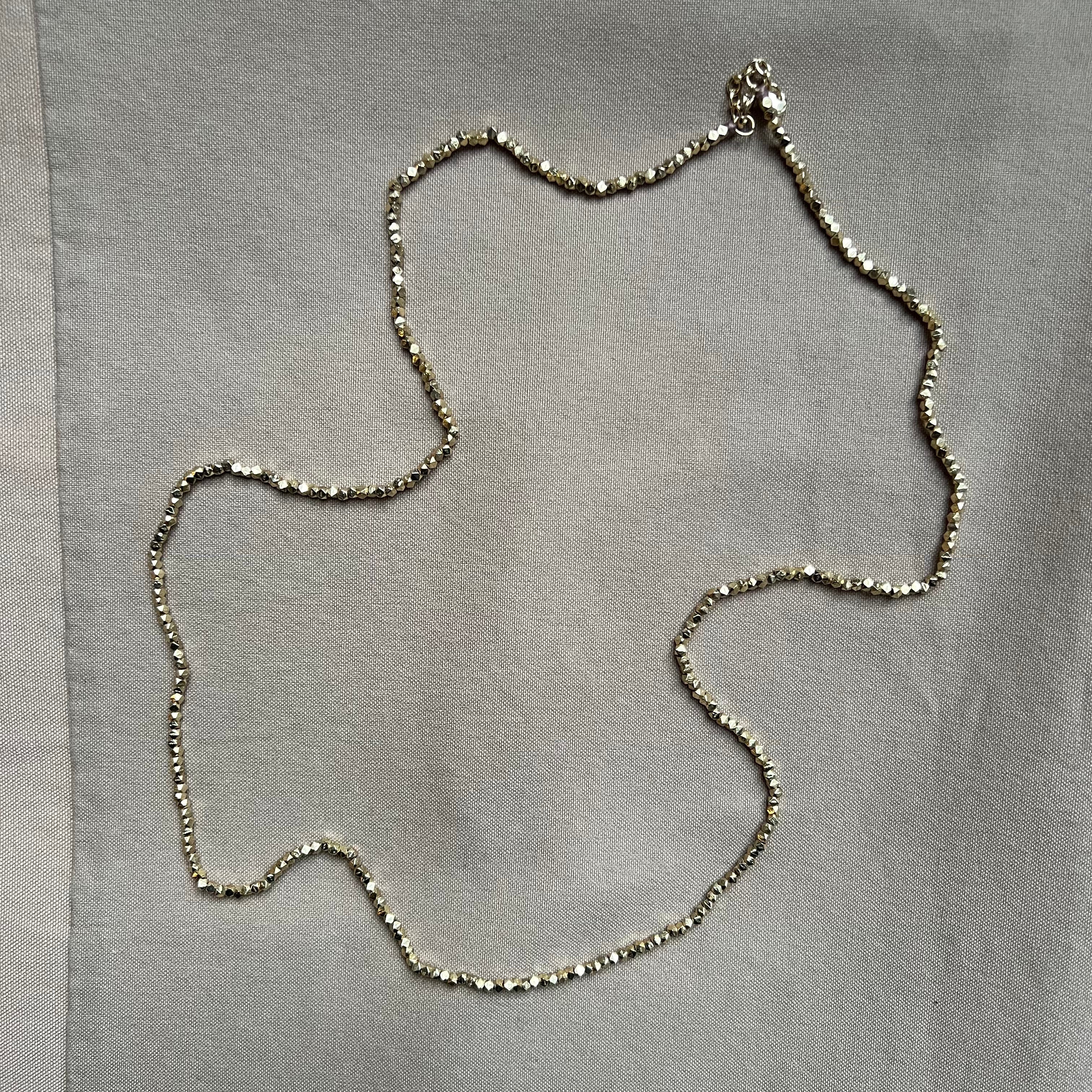 Erica Long Necklace Faceted Gold Beads