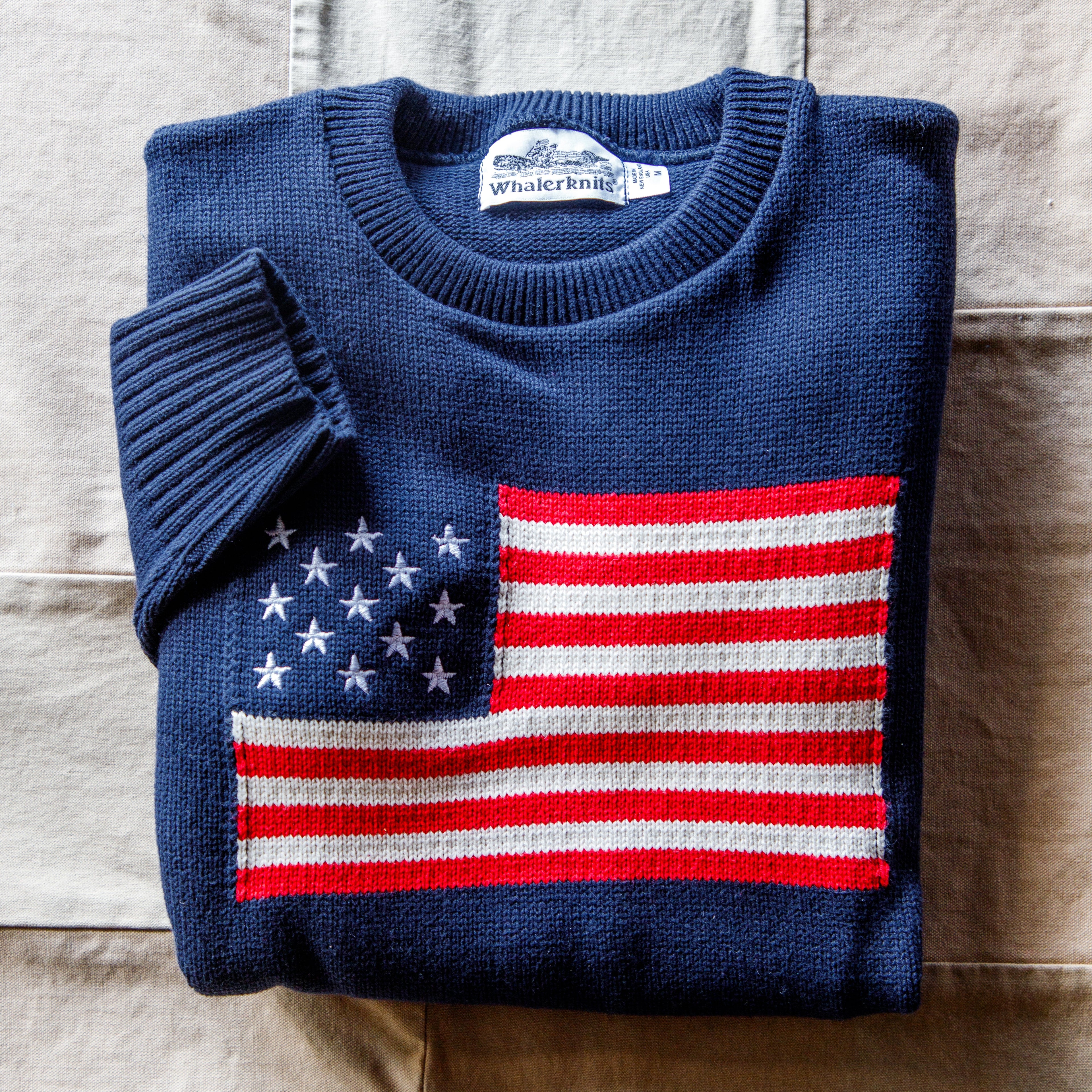Men's American Flag Sweater, Navy